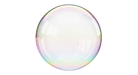 Isolated iridescent soap bubble, rainbow colors, ethereal, sphere, orb, translucent