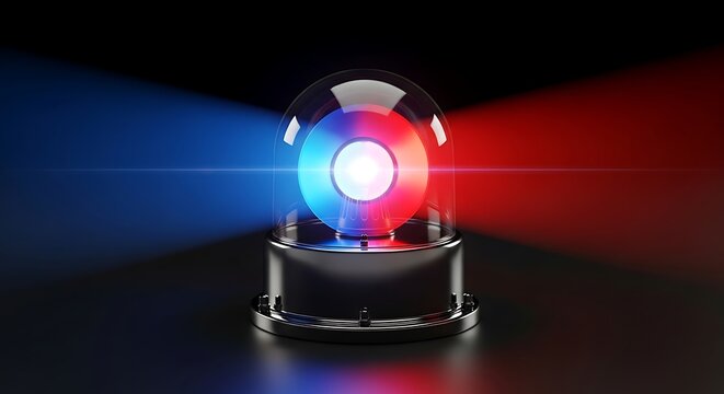 Emergency Beacon - A Striking Visual of Red and Blue Alert.
