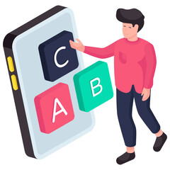 A creative design illustration of abc learning