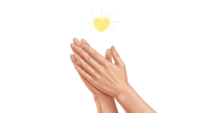 Isolated praying hands vector illustration, hope concept, religious faith gesture, love, peace