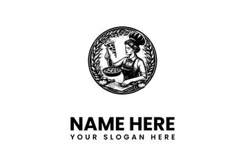 Elegant Chef's Logo Depicting Culinary Expertise for Restaurants and Food Businesses