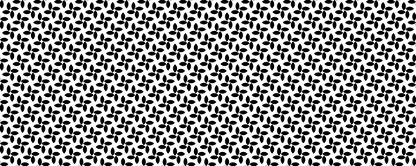 Seamless monochrome geometric pattern with repeating petal shapes forming abstract floral design