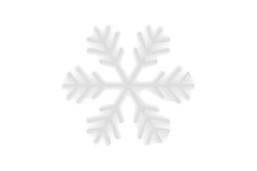 Single white snowflake isolated transparent background. Winter element, PNG, white cold winter ice snow.
