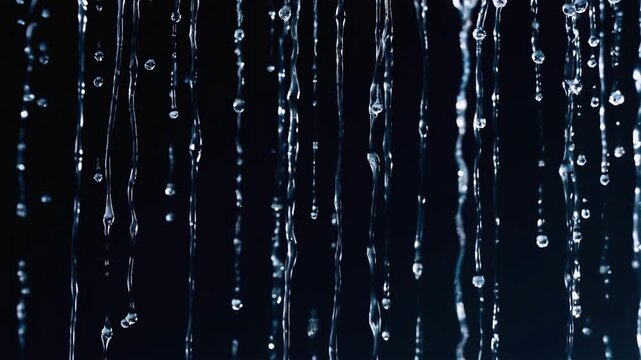 Falling Wassertropfen auf schwarzem Hintergrund &ndash; Makroaufnahme in Zeitlupe