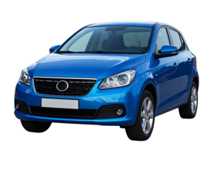  Sleek Black Sedan with Reflections on Glossy Surface