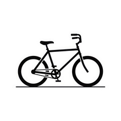 Fototapeta premium Simple silhouette of a modern bicycle in motion isolated on white background