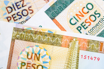 Convertibles Cuban pesos a background
