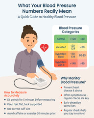 Blood pressure monitoring vector infographic