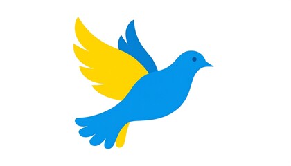 Obraz premium Blue bird with yellow wings