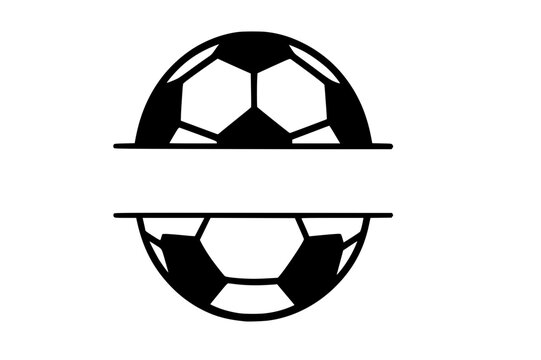 Split Soccer Ball – Symmetrical Sports Icon with Optical Illusion Effect