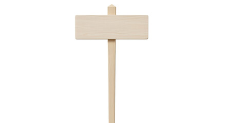 Isolated wooden signpost, blank advertisement banner with natural finish ready for messages
