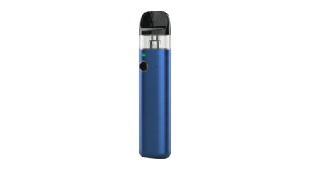 Isolated portable electronic cigarette, a modern vaping device with a sleek blue design