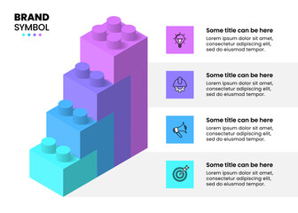 Infographic template. Building blocks with 4 steps
