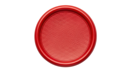 Isolated circular red seal for containers offers freshness and safe closing solution