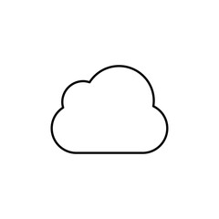 Simple Cloud Storage Outline Icon