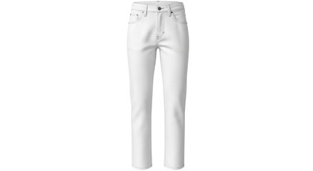 Isolated straight-leg jeans in cotton denim, unbranded fashion apparel for casual style