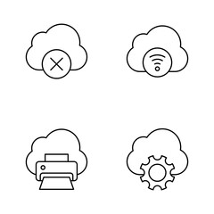 Cloud Computing Service Outline Icon Collection