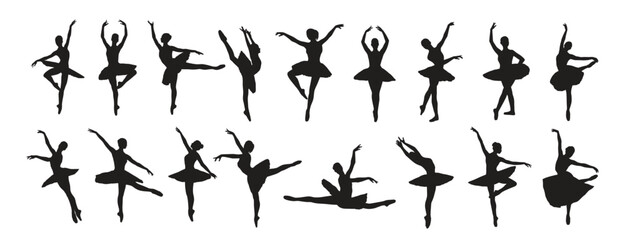 Silhouette of ballerina vector