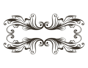 Fototapeta premium Elegant scrollwork dividers perfect for vintage document decoration.