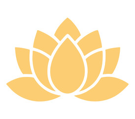 Orange Lotus Flower Icon – Minimal Yoga Vector.