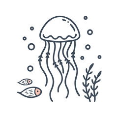 vector illustration of  jellyfish