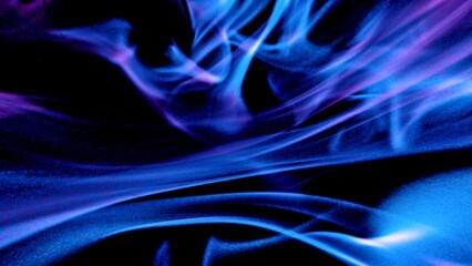 Abstract neon blue electric energy background with flowing light trails and dynamic digital smoke effect for tech, science, and music
