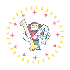 英語学習の始まりアルファベットと数字を抱える1年生