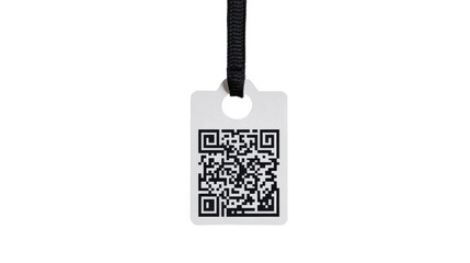 QR Code Pendant: A sleek, minimalist design featuring a QR code, perfect for seamless digital access and data sharing. It's a modern symbol of connectivity and streamlined information flow.
