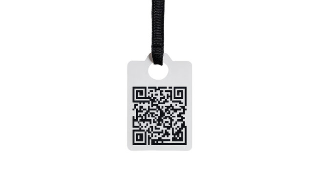 QR Code Pendant: A sleek, minimalist design featuring a QR code, perfect for seamless digital access and data sharing. It's a modern symbol of connectivity and streamlined information flow.