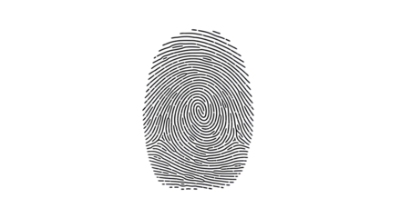 Isolated fingerprint pattern close-up security identification individual confirmation unique