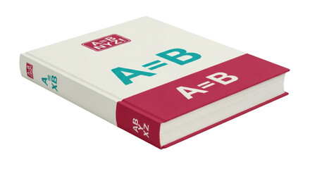 Isolated textbook with title and diagrammatic representations for the cover in simple design