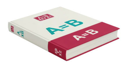 Isolated textbook with title and diagrammatic representations for the cover in simple design