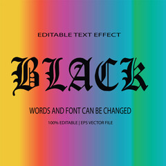 Black Lettering Editable Text Effect on Rainbow Gradient Background | Decorative Font Style for Graphic Design, Branding and Creative Projects