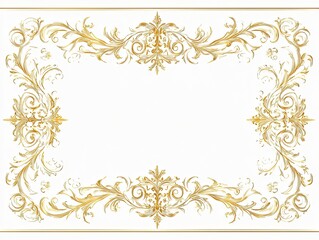 Ornamental Border Vector Graphic on Transparent Background with Empty Center for Text