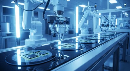 Advanced robotics assembly line enhances efficiency in tech manufacturing Generative AI