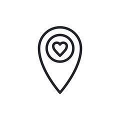 Favorite Place Location Pin Heart Minimal Icon