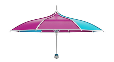 Isolated multicolored sun umbrella for beach or pool, parasol object, summer vacation, sunshade