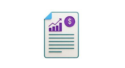Isolated report graphic, financial performance, income growth, economics, dollar earnings