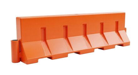Isolated orange plastic safety barrier road construction equipment with modular design