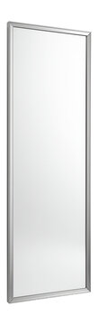 Slim silver-framed full-length mirror, ideal for walk-in closets in homes.