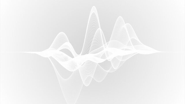 white color sound wave frequency, futurisitic audio waveform graph and audio visualizer music wave background