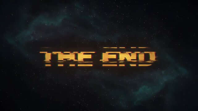 Glitchy "The End" Text Abstract Background Motion Graphics
