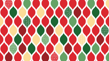 北欧風パターン背景　幾何学模様　クリスマスカラー Scandinavian style geometric pattern background in Christmas colors © saku