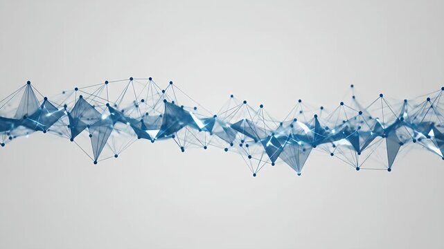 Abstract 3D Network Background Blue Digital Illustration