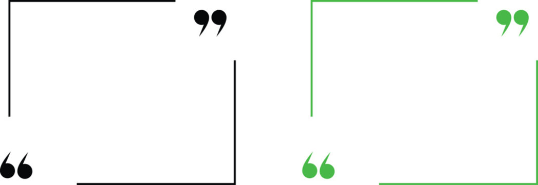 Colorful quote box icon set, collection, and group in flat line style, including multicolor speech bubble frame, quotation border, chat outline, dialogue shape, and modern text message template vector