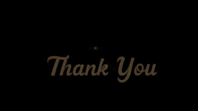 Golden Thank You Text Animation With Lens Flare Background