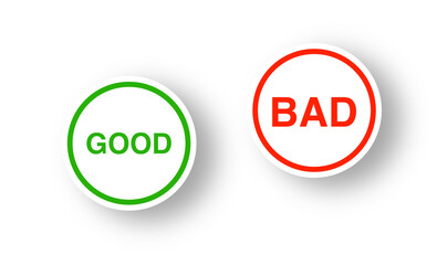 Good vs Bad Concept, Positive and Negative Feedback Buttons