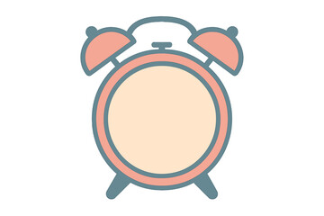 Obraz premium Classic twin bell alarm clock icon with copy space