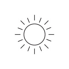 Hot Summer Sun Weather Simple Line Art Icon