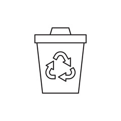 Waste Management Recycling Bin Outline Icon